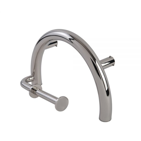 Half Circle Grab Bar with Toilet Paper Holder, POLISH Finish