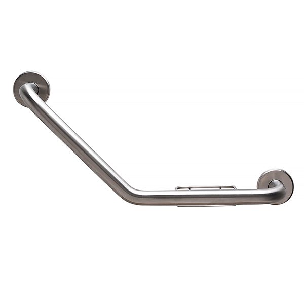 Boomerang Grab Bar with Wire Soap Dish, Satin Stainless Finish