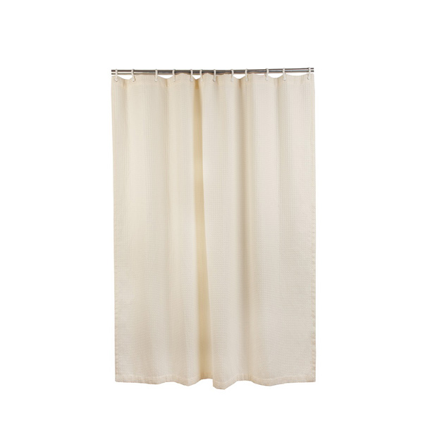 Premium Fabric Shower Curtain Csi, Cream And White Shower Curtain