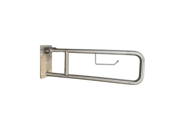 Flip Down, Swing Up Grab Bar with Toilet Paper Holder - Image 11